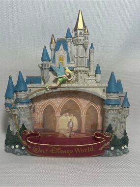 Disney 3D Blue Gold White Castle Picture Frame with Tinker Bell Accent